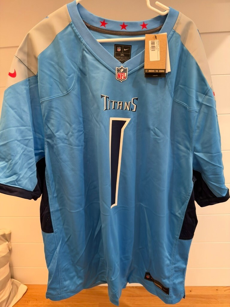 Cam Ward Tennessee Titans Nike Game Jersey Men's 3XL XXXL Light Blue #1
