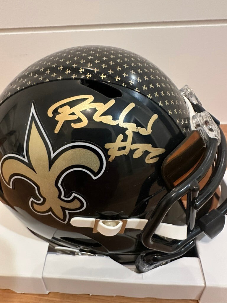 Rashid Shaheed Signed Saints ALT 22 Riddell Speed Mini Helmet #22 BAS