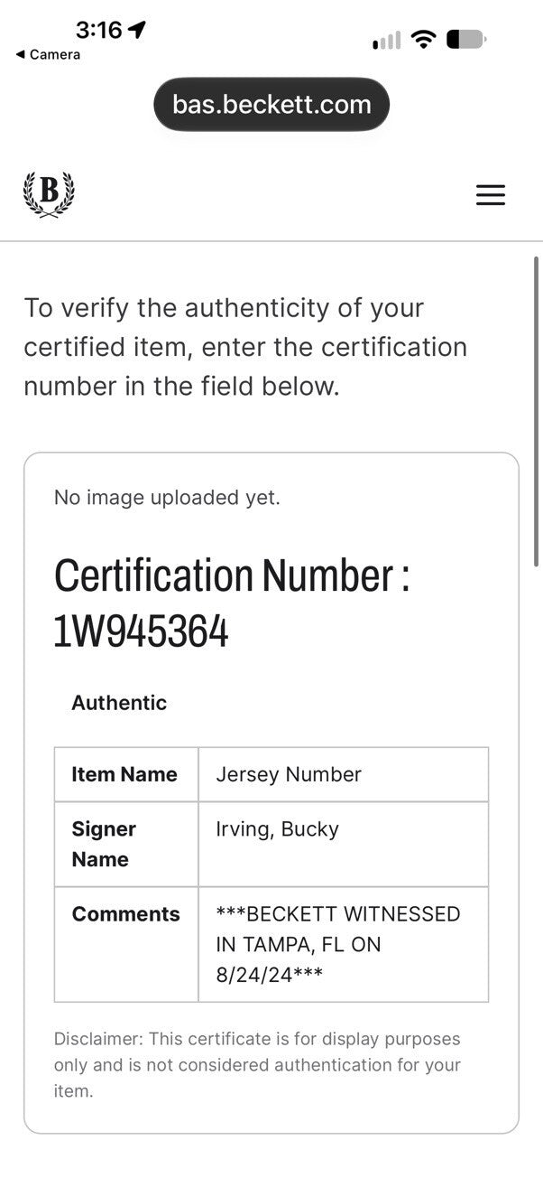 Bucky Irving Signed Tampa Bay Buccaneers #7 Orange Jersey Beckett Witnessed
