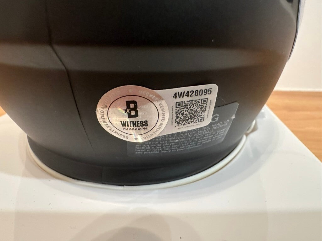 Michael Vick Signed Falcons Speed Mini Helmet Beckett Custom Silver Visor