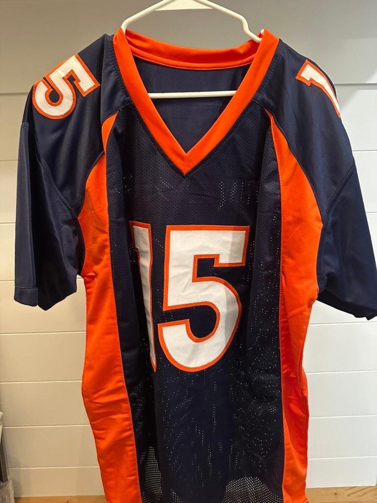 Tim Tebow Signed Denver Broncos #15 Blue Jersey Beckett BAS Witnessed
