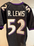 Ray Lewis Signed Baltimore Ravens Custom Jersey XL Black #52 JSA