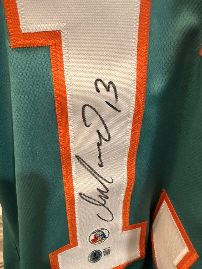 Dan Marino Signed Miami Dolphins #13 Teal Jersey Beckett BAS Witnessed