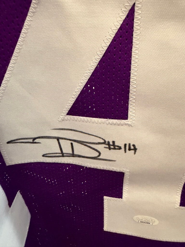 Trey'Dez Green Signed LSU Tigers Purple Custom Jersey #14 XL JSA COA