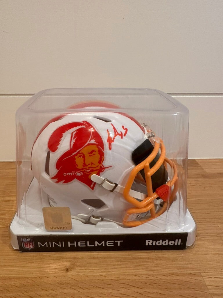 LeGarrette Blount Signed Buccaneers Throwback Mini Helmet Leaf Custom Visor