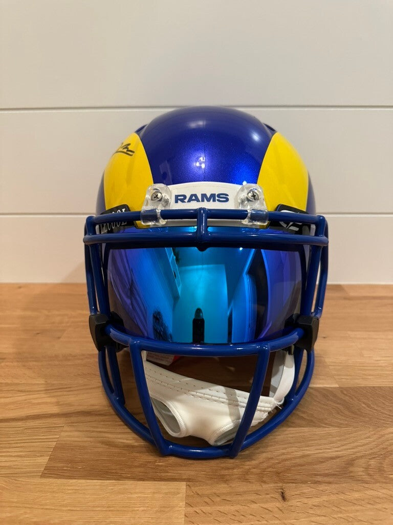 Jared Verse Signed Rams Full Size Speed Authentic Helmet Fanatics Blue Visor