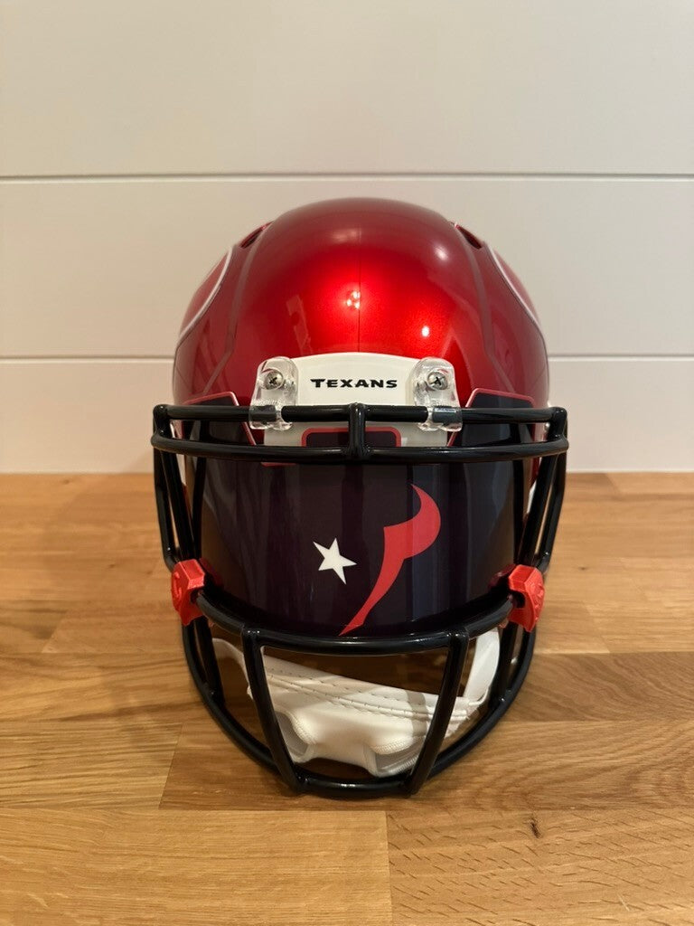 Nico Collins Signed Texans Red Full Size Authentic Speed Helmet Beckett Visor