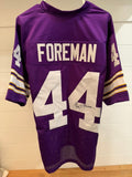 Chuck Foreman Signed Minnesota Vikings #44 Purple Custom Jersey JSA Witness COA