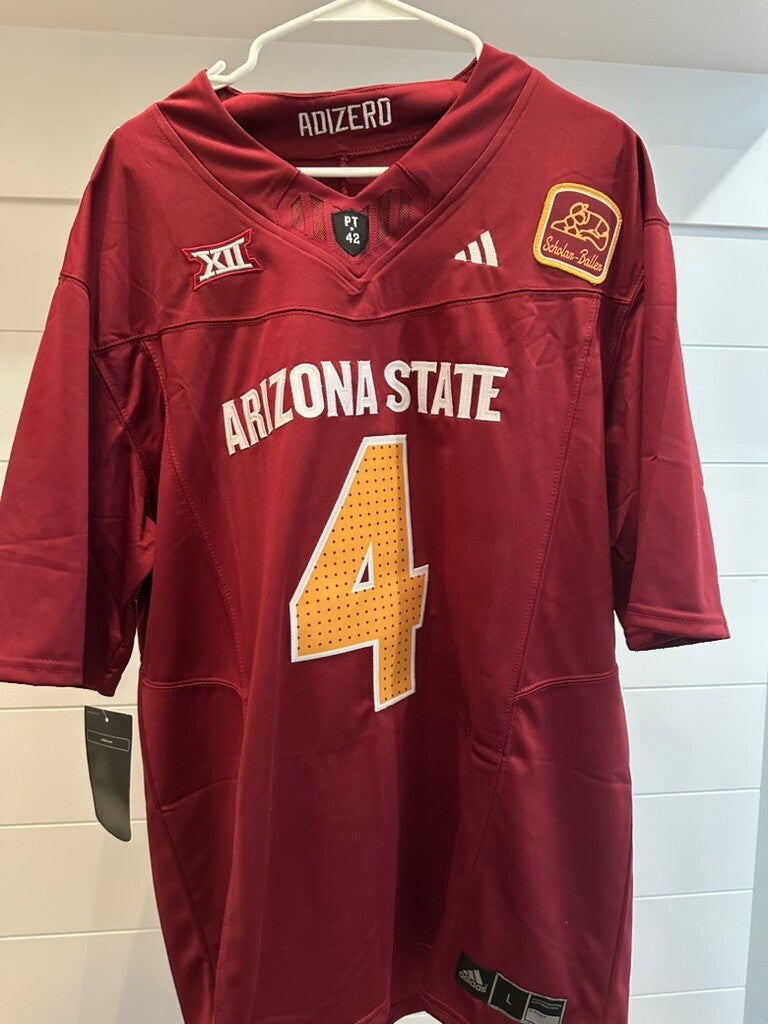 Cam Skattebo Arizona State Sun Devils #4 Maroon Stitched Football Jersey Men's L