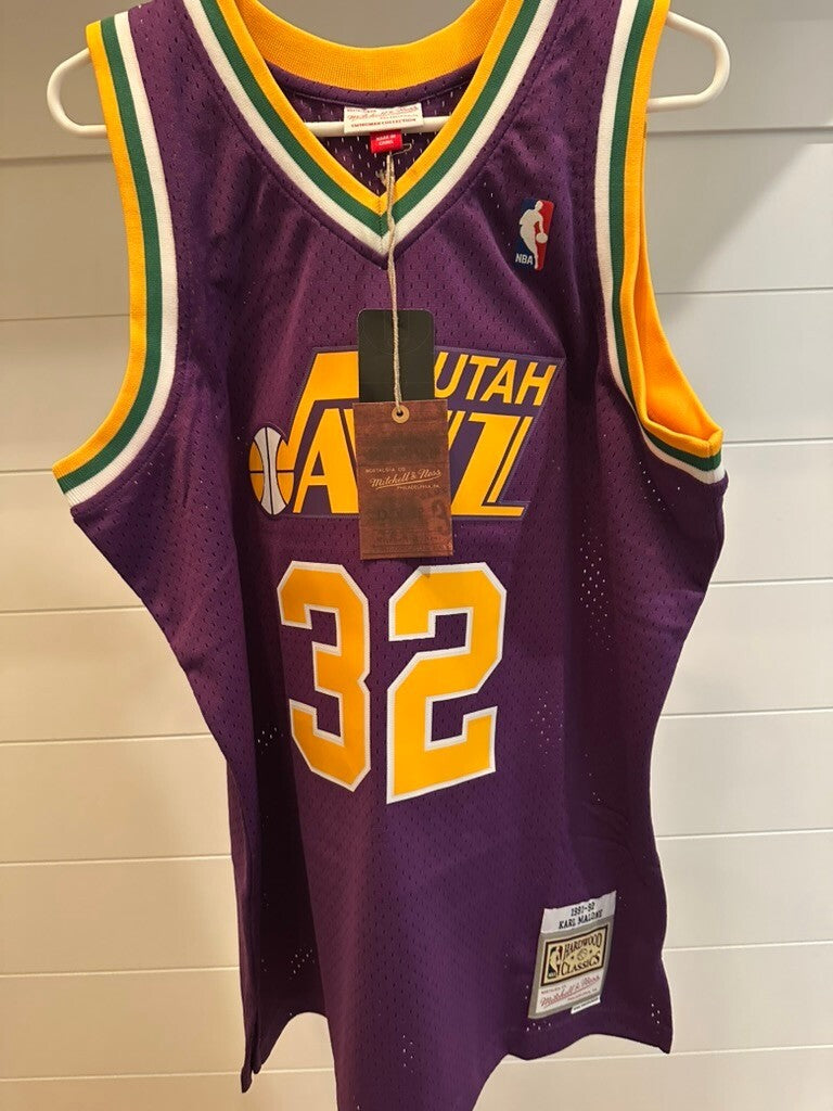 Karl Malone Signed Utah Jazz Mitchell & Ness 1991-92 Purple Jersey Fanatics