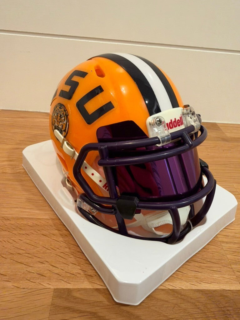Trey'Dez Green Signed LSU Tigers Speed Mini Helmet Purple Visor JSA COA