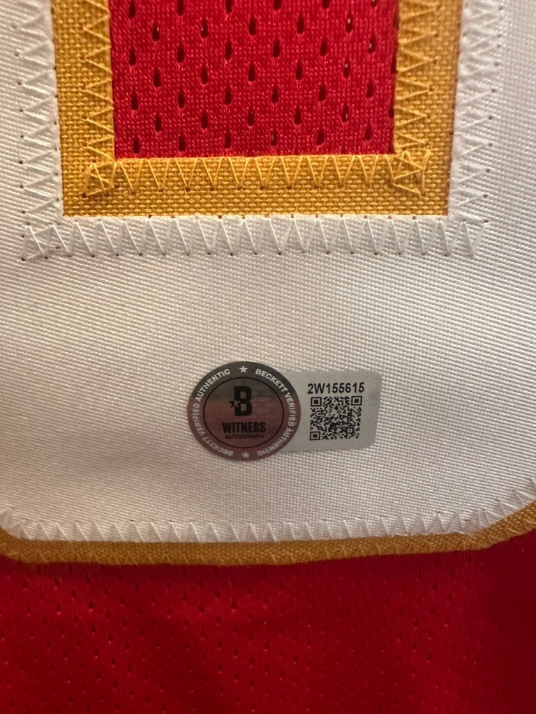 Emmitt Thomas Signed Kansas City Chiefs Red Custom #18 Jersey Beckett