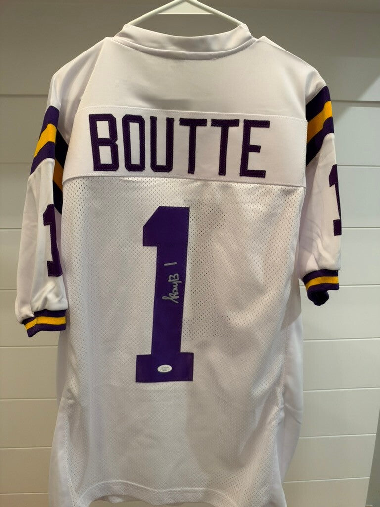 Kayshon Boutte Signed LSU Tigers #1 White Custom Football Jersey JSA Certified