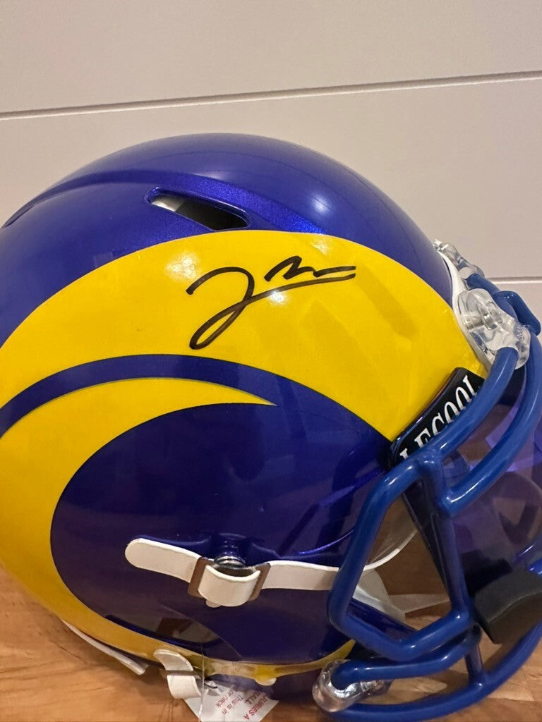 Jared Verse Signed Rams Full Size Speed Authentic Helmet Fanatics Blue Visor
