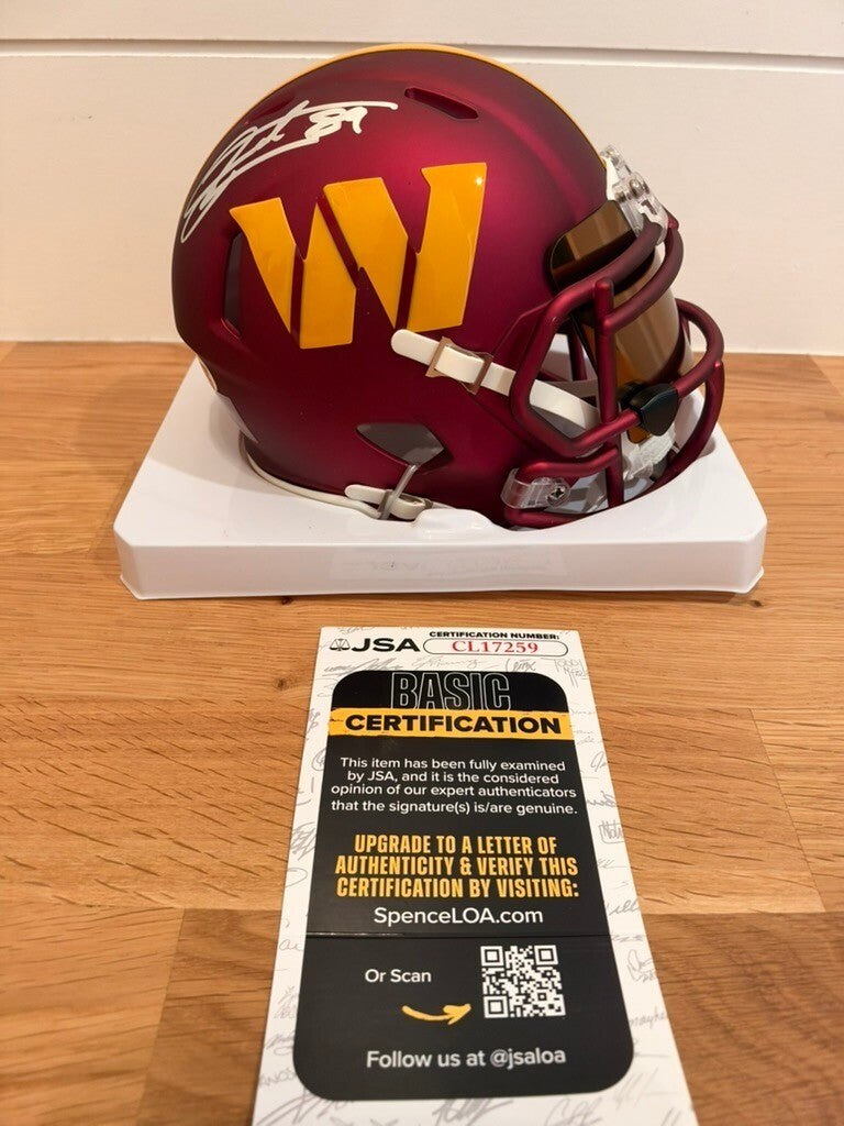 Santana Moss Signed Washington Commanders Speed Mini Helmet JSA COA Gold Visor