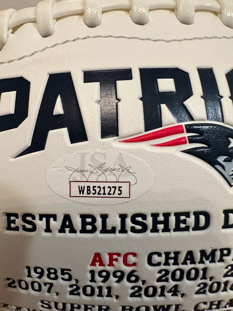 Chris Hogan Signed Patriots Logo Football 2X SB Champ JSA Witnessed COA
