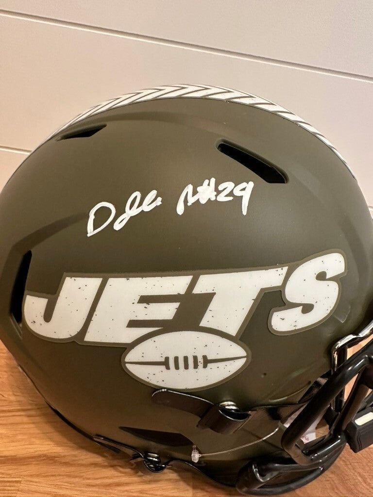 Darrelle Revis Signed NY Jets Salute to Service Full-Size Helmet – Beckett