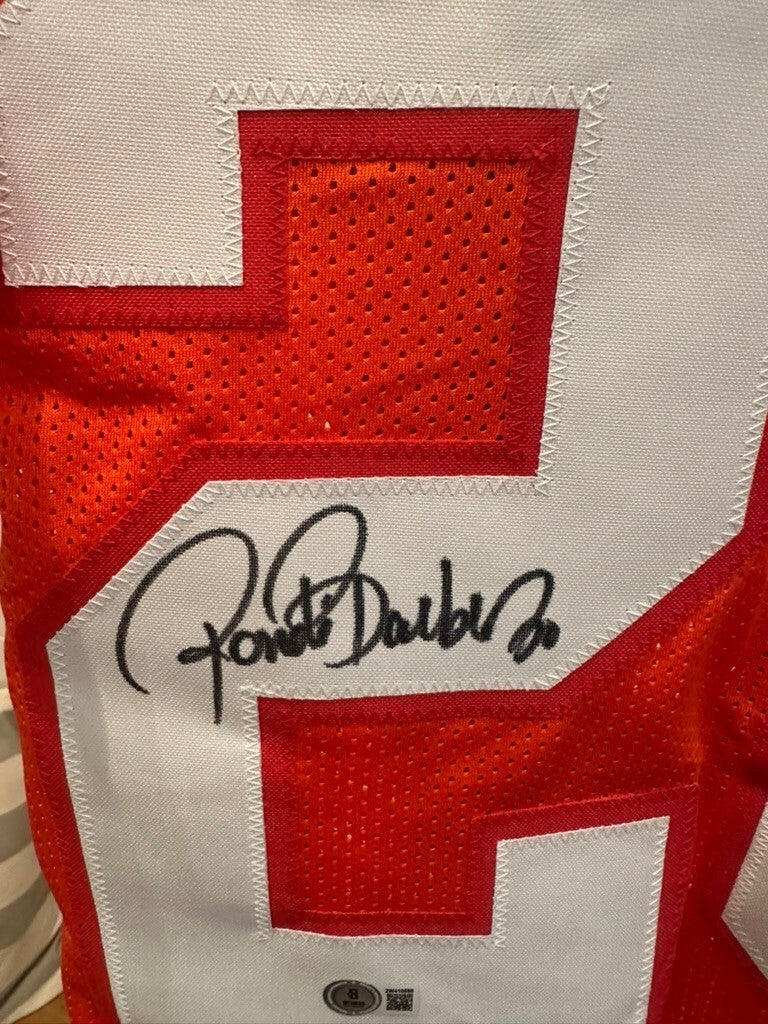 Ronde Barber Signed Buccaneers Orange Throwback Custom Jersey #20 Beckett