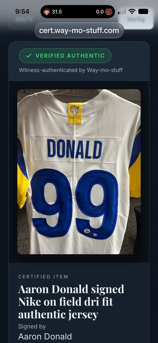 Aaron Donald Signed LA Rams #99 Nike Jersey White Large Beckett Witness