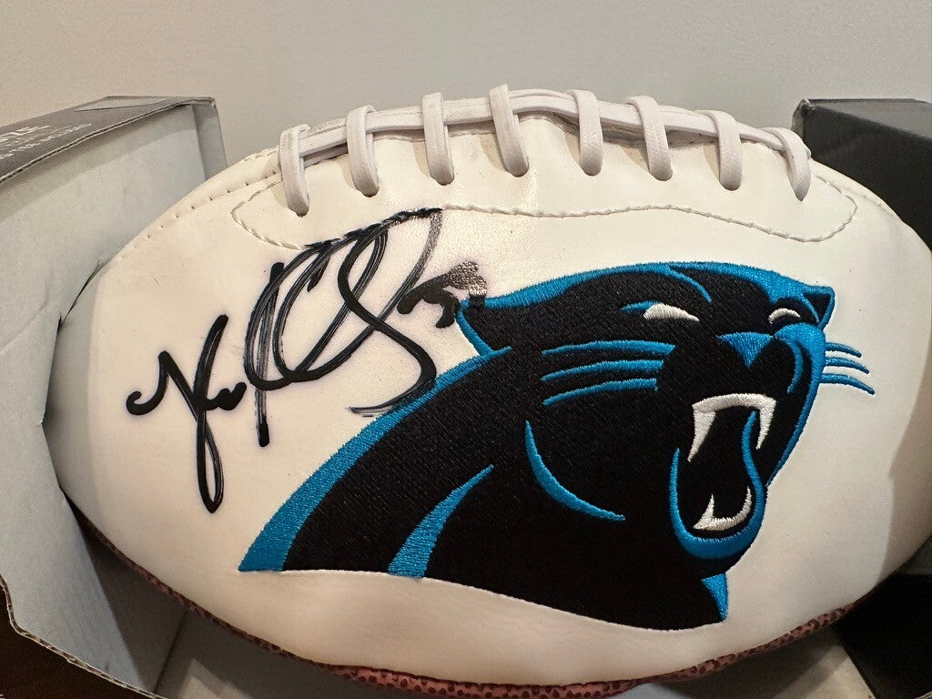 Luke Kuechly Signed Carolina Panthers Full Size Logo Football Beckett BAS