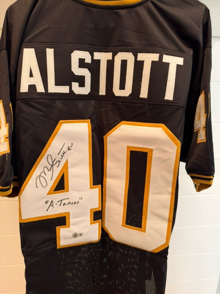 Mike Alstott Signed Purdue Custom Jersey XL #40 A-Train Beckett Witnessed