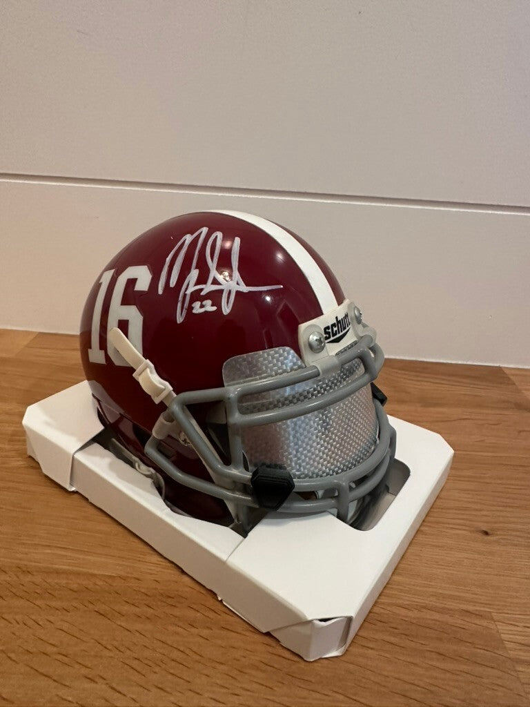 Mark Ingram Signed Alabama Schutt Mini Helmet Beckett Custom Visor