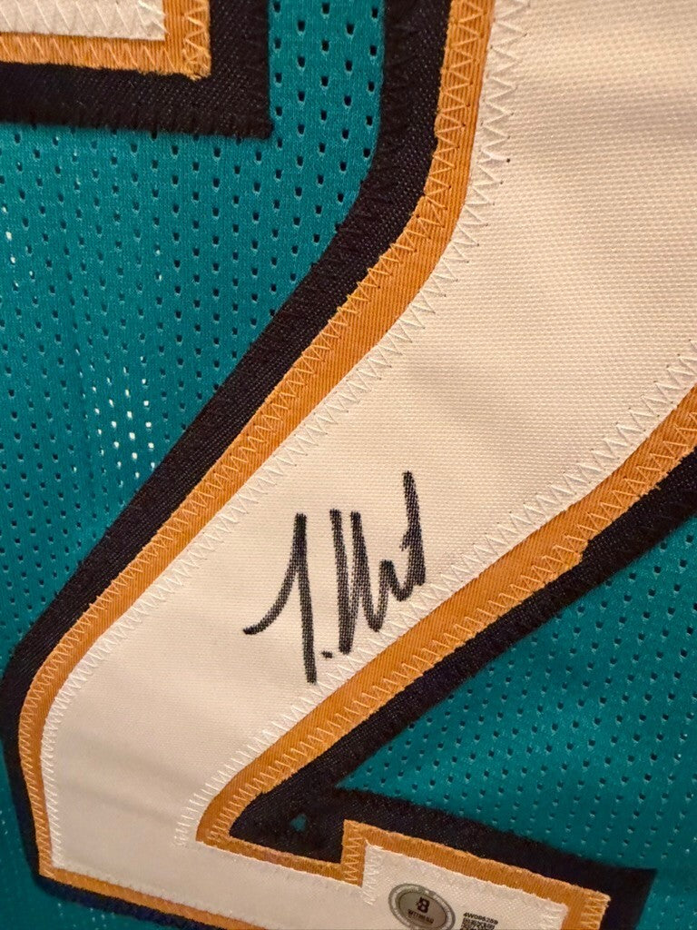 Travis Hunter Signed Jacksonville Jaguars Teal #12 Custom Jersey XL Beckett