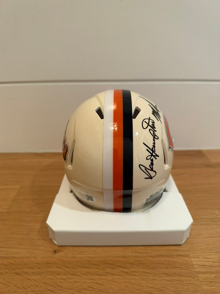 Mike Singletary & Dan Hampton Signed Bears Retro Speed Mini Helmet JSA V
