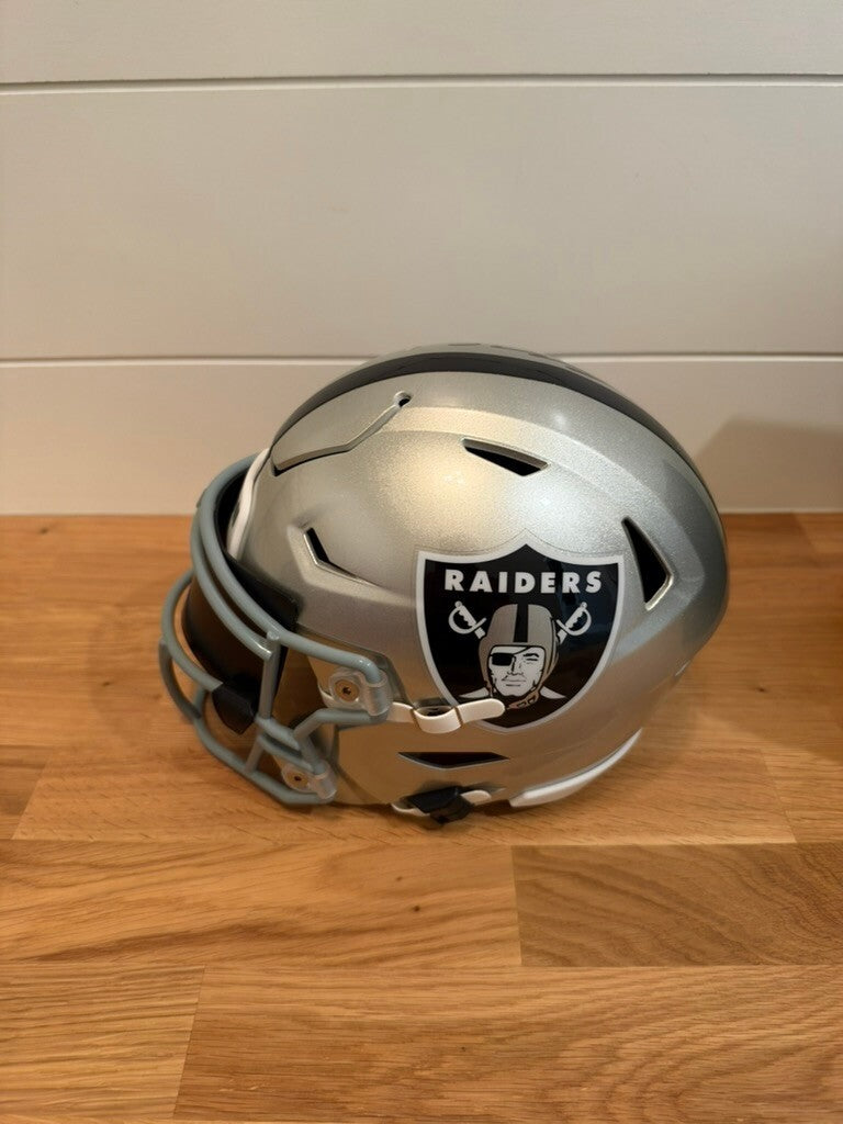 Maxx Crosby Signed Raiders Riddell SpeedFlex MIDI Helmet Fanatics Visor & Box