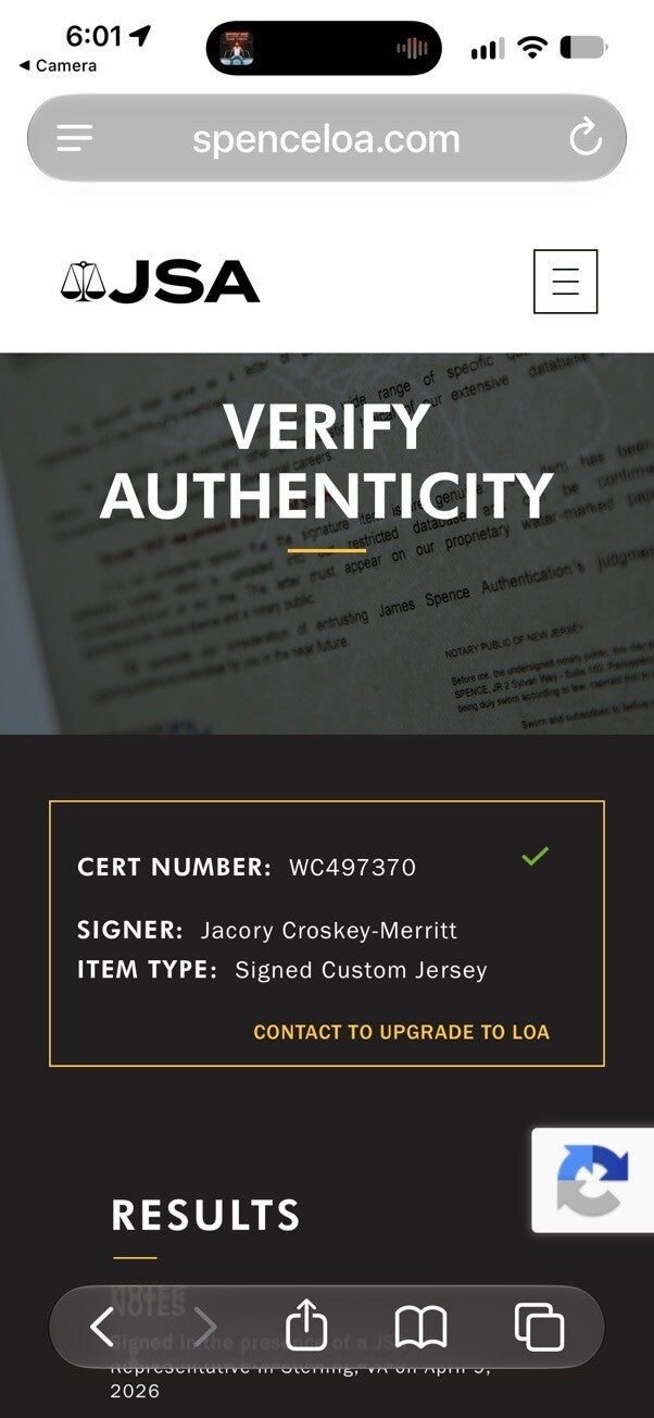 Jacory Croskey-Merritt Signed Washington Commanders #22 Custom Jersey JSA