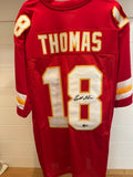 Emmitt Thomas Signed Kansas City Chiefs Red Custom #18 Jersey Beckett