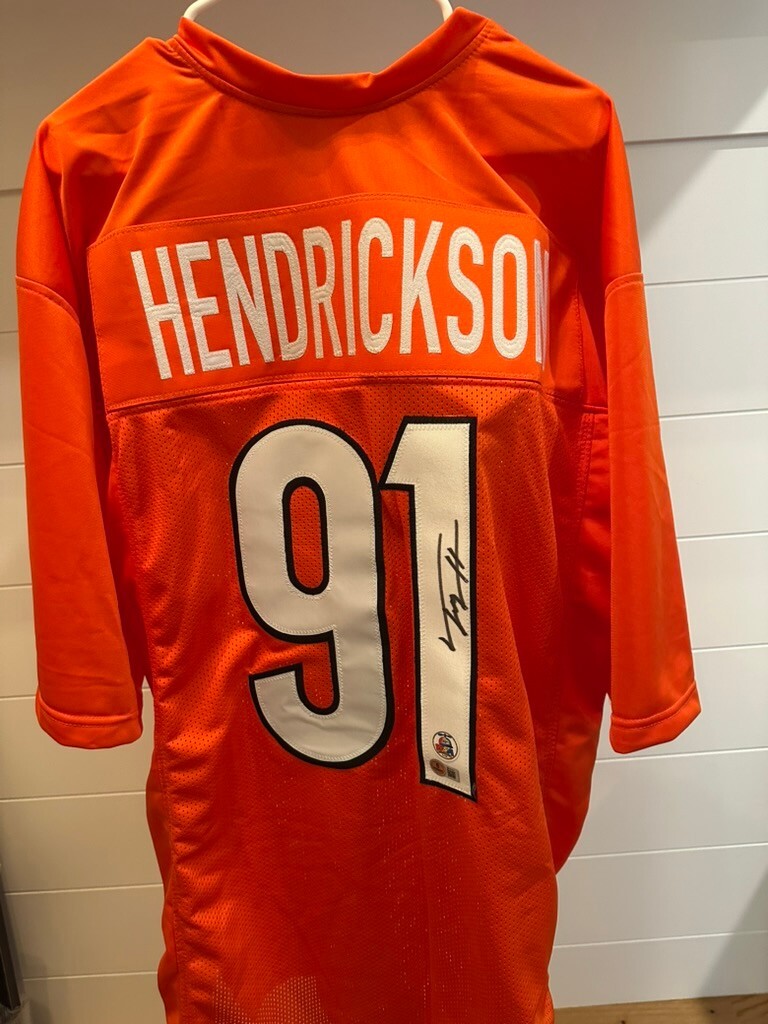 Trey Hendrickson Signed Bengals #91 Orange Custom Jersey Beckett BAS Auto
