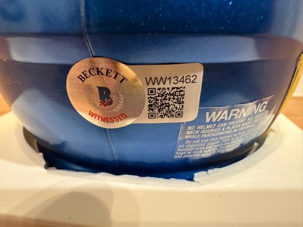Kyren Williams Signed Rams Riddell Speed Mini Helmet #23 BAS Witnessed