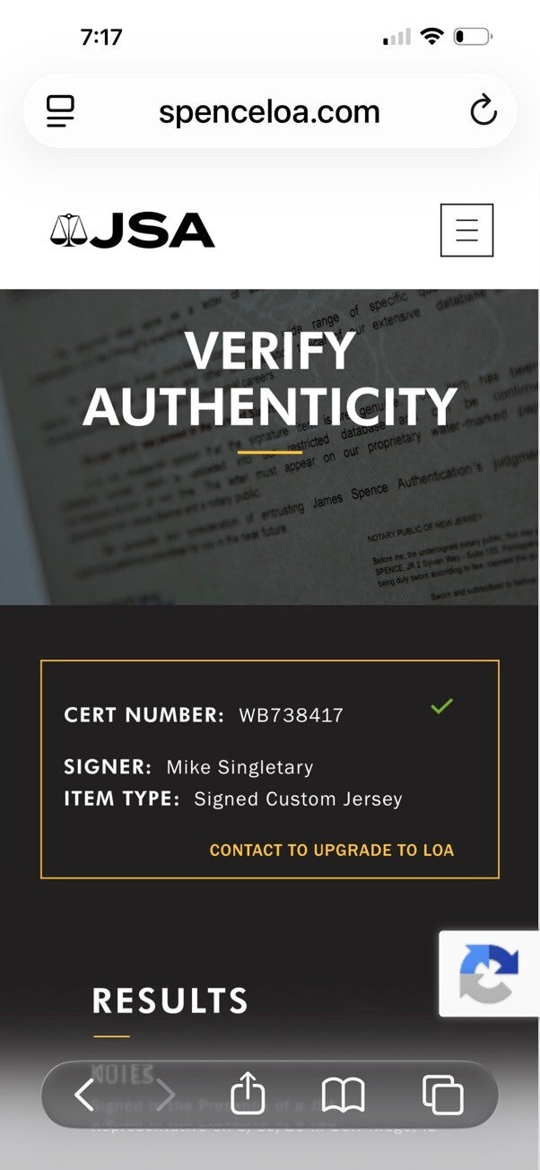 Mike Singletary Signed Chicago Bears #50 Jersey – JSA Authenticated