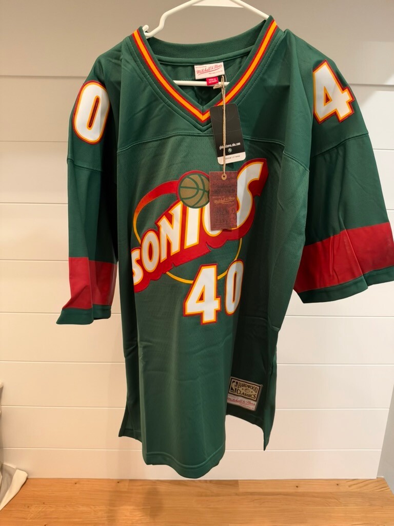 Shawn Kemp Seattle SuperSonics #40 Mitchell & Ness Audible Jersey XL NWT