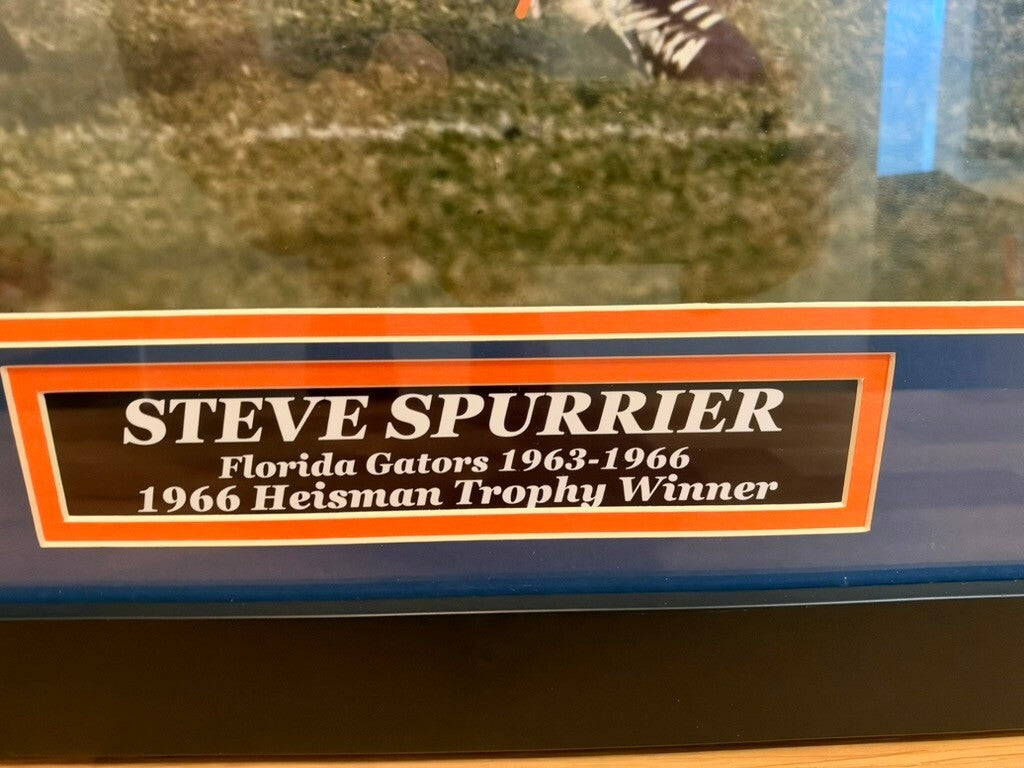 Steve Spurrier Signed Framed 16x20 Photo Florida Gators 66 Heisman JSA 27x23