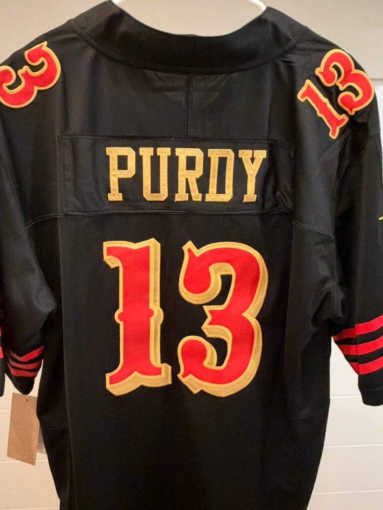 Brock Purdy 49ers #13 Black Faithful Stitched Jersey XL With Tags