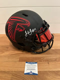 Julio Jones Signed Atlanta Falcons Blackout Full-Size Helmet – Beckett Witnessed