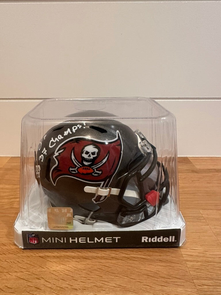 Martin Gramatica Signed Buccaneers Mini Helmet SB 37 Champs JSA Custom Visor