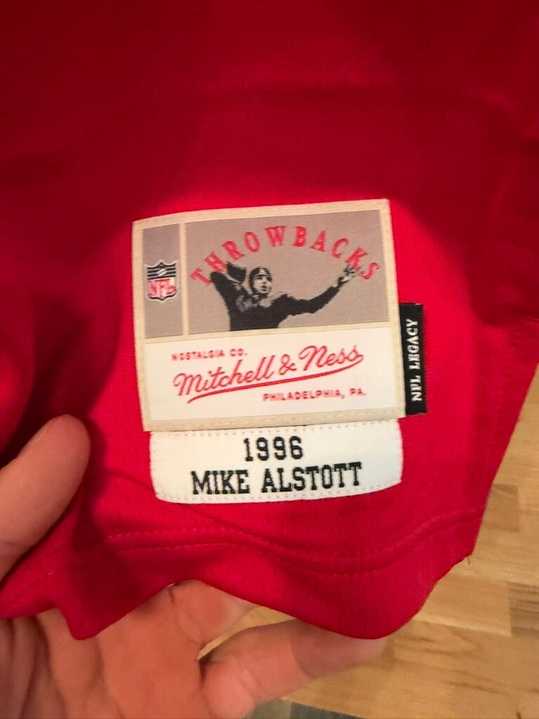 Mike Alstott Buccaneers Mitchell & Ness Split Legacy Jersey Small 36 Orange Red