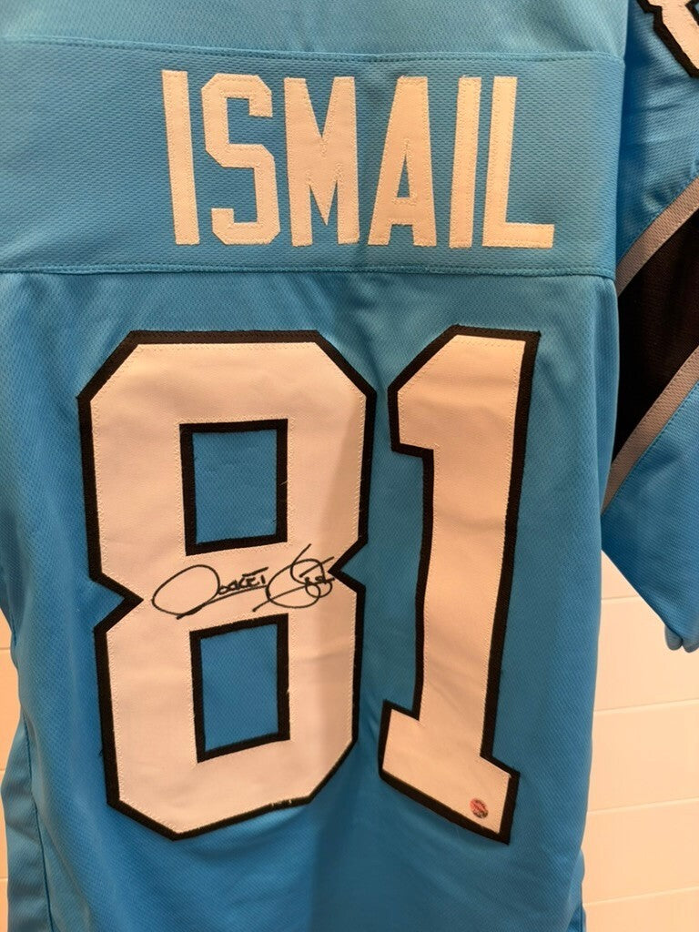 Rocket Ismail Signed Carolina Panthers Custom Blue Jersey XL Wilder COA