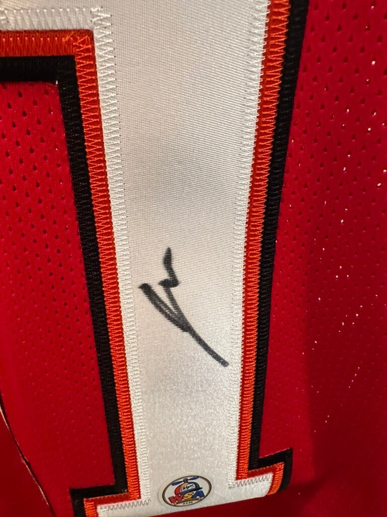 Jalen McMillan Signed Buccaneers #11 Red Custom Jersey Beckett BAS Witness