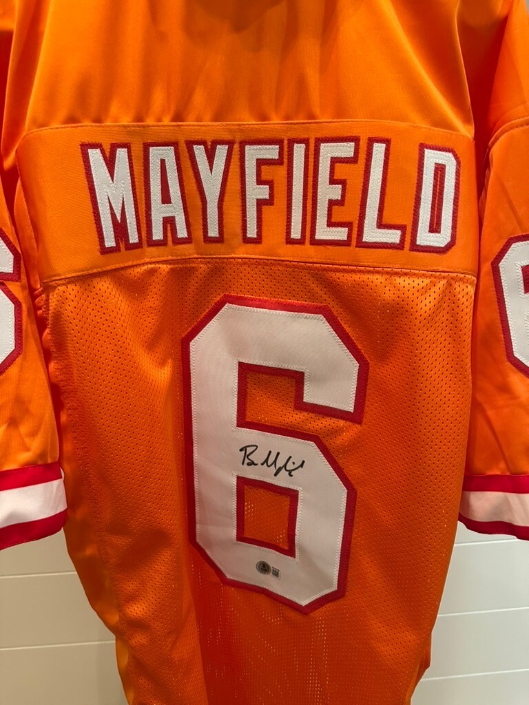 Baker Mayfield Signed Tampa Bay Buccaneers Orange Throwback Jersey – Beckett