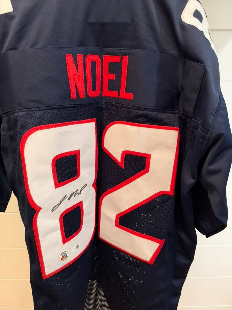 Jaylin Noel Signed Houston Texans #82 Navy Custom Jersey WSA Authenticated