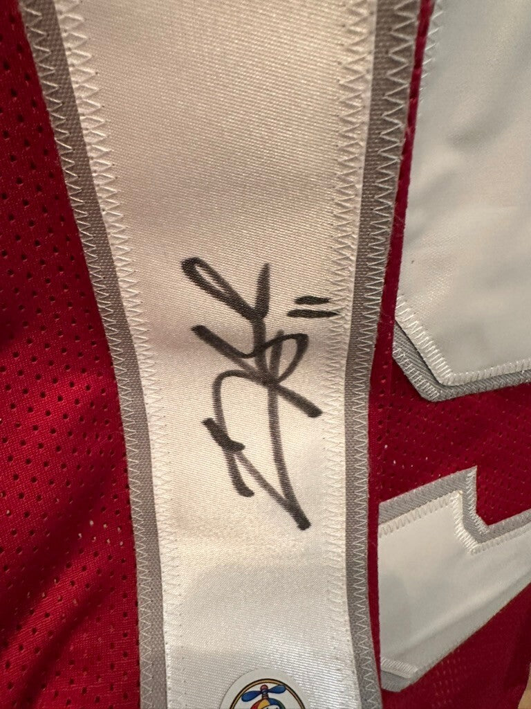 Carson Beck Signed Arizona Cardinals #19 Red Custom Jersey Beckett BAS Witness