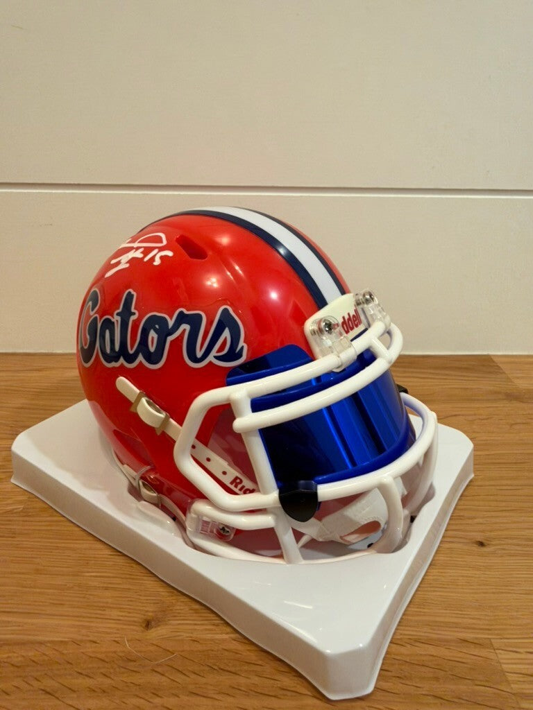 Reidel Anthony Signed Florida Gators Speed Mini Helmet JSA Blue Visor