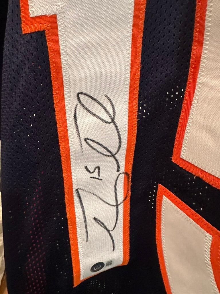 Tim Tebow Signed Denver Broncos #15 Blue Jersey Beckett BAS Witnessed