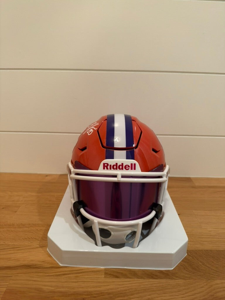 Brian Dawkins Signed Clemson SpeedFlex MIDI Helmet Beckett COA Purple Visor