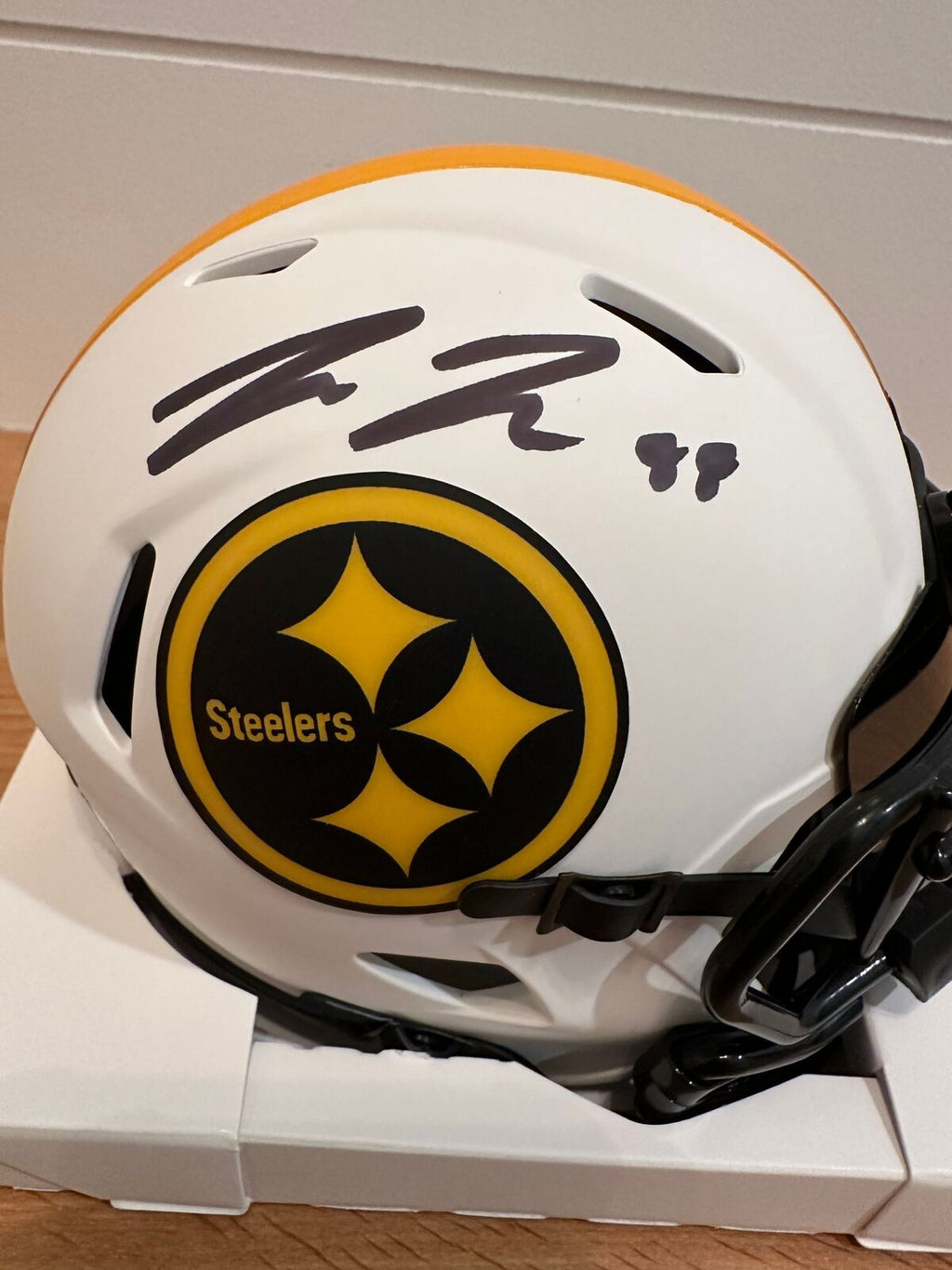 Pat Freiermuth Autographed Pittsburgh Steelers Lunar Eclipse Riddell Speed Mini-