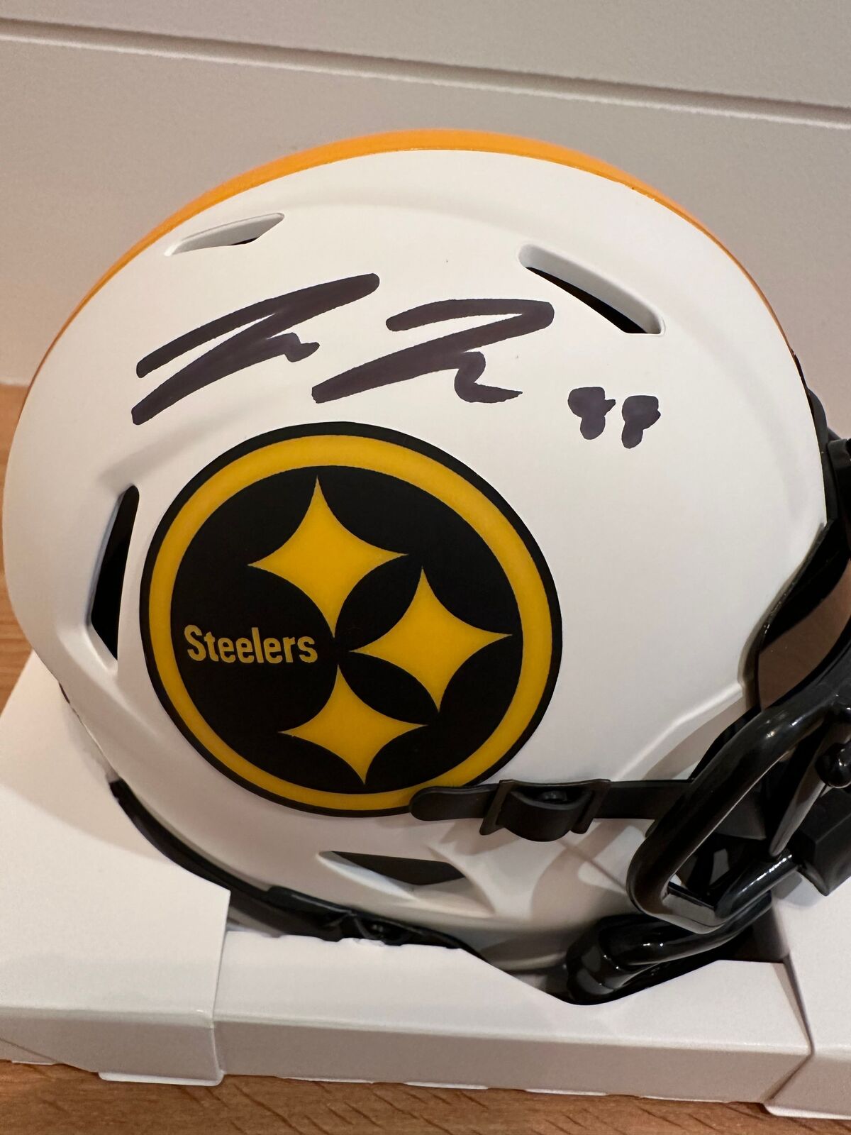 Pat Freiermuth Autographed Pittsburgh Steelers Lunar Eclipse Riddell Speed Mini-